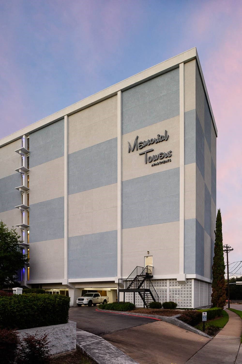 Apartment Building Exterior at Memorial Towers Apartments, The Barvin Group, Texas, 77007