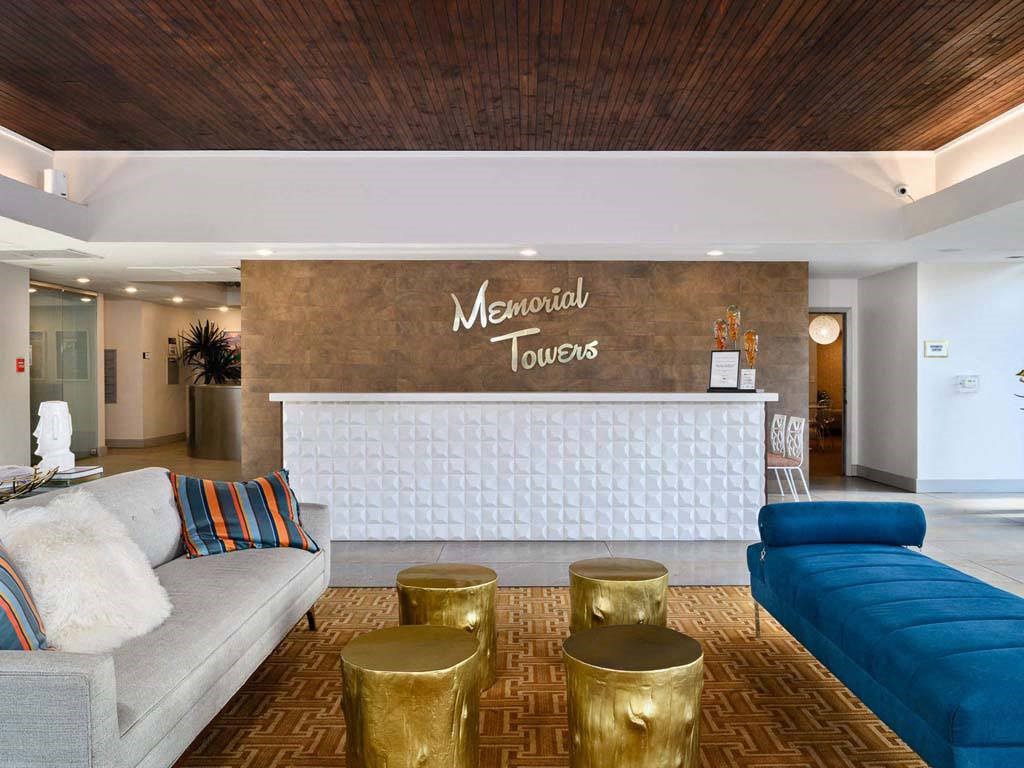 Reception desk at Memorial Towers Apartments, The Barvin Group, Texas