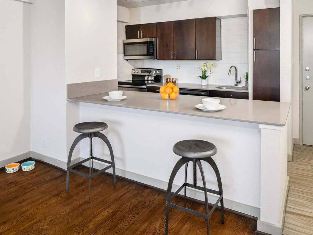 Gourmet Kitchen With Island at Memorial Towers Apartments, The Barvin Group, Texas
