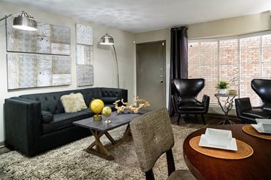 Modern Living Room at Chateaux Dupre Apartments, The Barvin Group, Houston, 77063