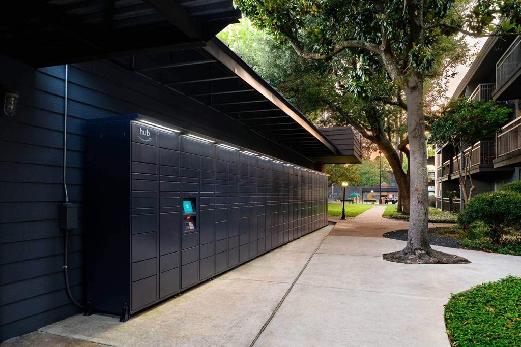 Package Concierge Locker System at Park at Voss Apartments, The Barvin Group, Houston, TX