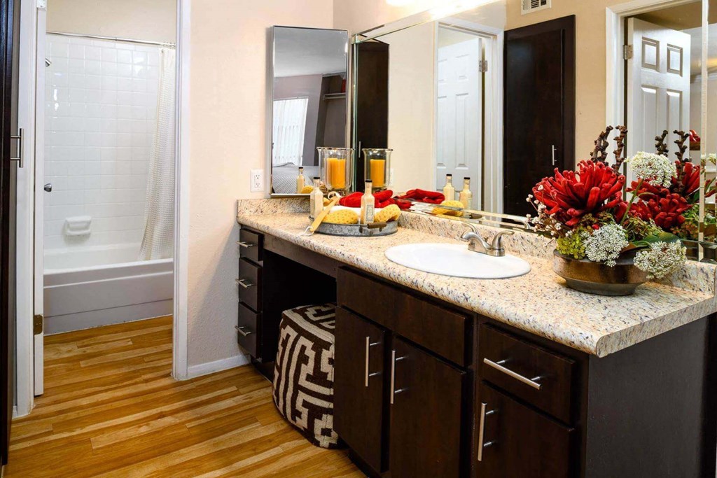 Updated Bathrooms at Park at Voss Apartments, The Barvin Group, Houston, Texas
