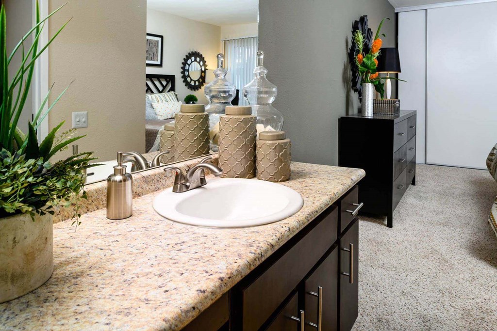 Designer Bathroom Suites at Park at Voss Apartments, The Barvin Group, Houston, Texas