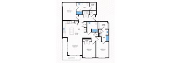 C1 Floor Plan at Los Altos Trinity Green Apartments, Barvin Management, Dallas, TX
