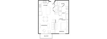 A10 Floor Plan at Rivera on Broadway Apartments, Barvin Management, San Antonio, TX