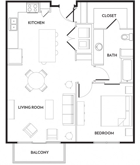 A10 Floor Plan at Rivera on Broadway Apartments, Barvin Management, San Antonio, TX