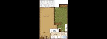 A1 750 Sq.Ft. Floor Plan at Park at Voss Apartments, The Barvin Group, Houston, TX