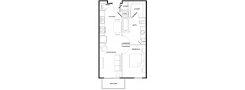 A1 Floor Plan at Rivera on Broadway Apartments, Barvin Management, San Antonio, TX