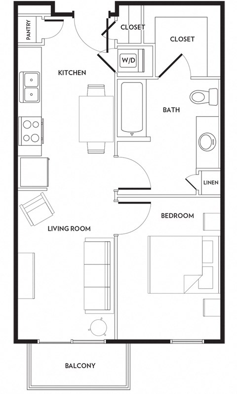 A1 Floor Plan at Rivera on Broadway Apartments, Barvin Management, San Antonio, TX