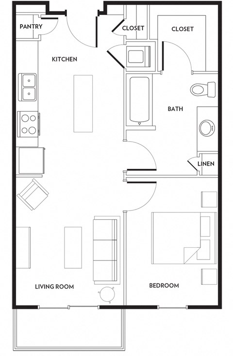 A2 Floor Plan at Rivera on Broadway Apartments, Barvin Management, San Antonio, TX
