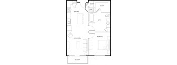 A7 Floor Plan at Rivera on Broadway Apartments, Barvin Management, San Antonio, TX