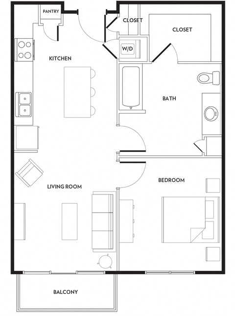 A7 Floor Plan at Rivera on Broadway Apartments, Barvin Management, San Antonio, TX
