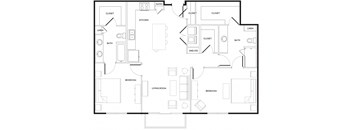 B6 Floor Plan at Rivera on Broadway Apartments, Barvin Management, San Antonio, TX