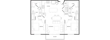 B7 Floor Plan at Rivera on Broadway Apartments, Barvin Management, San Antonio, TX