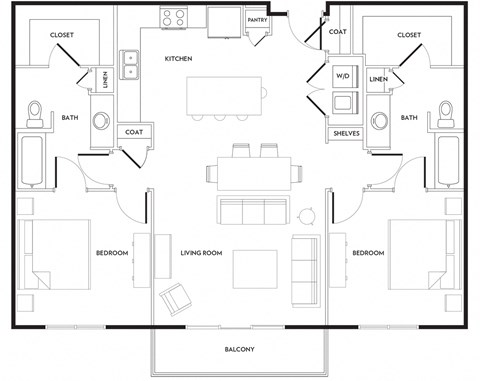 B7 Floor Plan at Rivera on Broadway Apartments, Barvin Management, San Antonio, TX