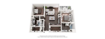 B2 Floor Plan at Rivera on Broadway Apartments, Barvin Management, San Antonio, TX