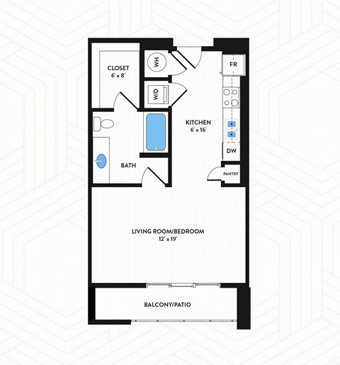 S1-ALT Floor Plan at Los Altos Trinity Green Apartments, Barvin Management, Dallas, TX