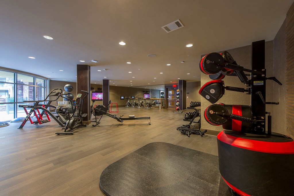 Fitness Center With Updated Equipment at Revl Heights Apartments, The Barvin Group, Houston, TX, 77009