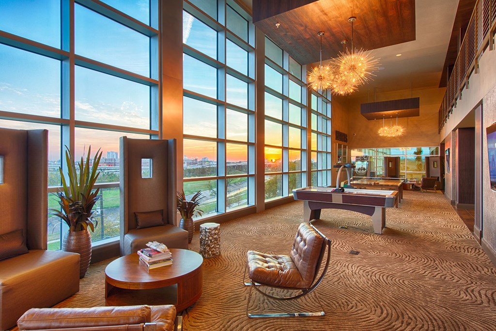 Game Room with Retro Gaming Systems and Catering Kitchen at Revl Heights, The Barvin Group, Houston, 77009