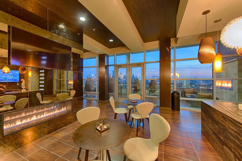 Fireplace Lounge at Revl Heights, The Barvin Group, Texas, 77009