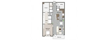 A9 Leman 1000-1067 Sq ft Floor Plan at Revl Heights  Apartments, The Barvin Group, Texas