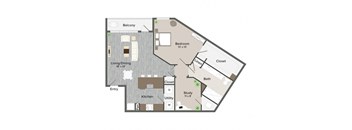 A11 Marmion 1001 Sq. ft Floor Plan at Revl Heights, The Barvin Group, Houston