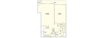 A6 949 Sq.Ft. Floor Plan at Memorial Towers Apartments, The Barvin Group, Houston, TX