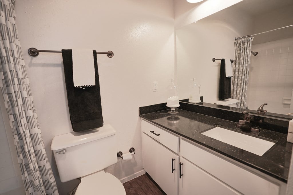 this is a photo of the bathroom in a 1 bedroom apartment at deer hill apartments in c