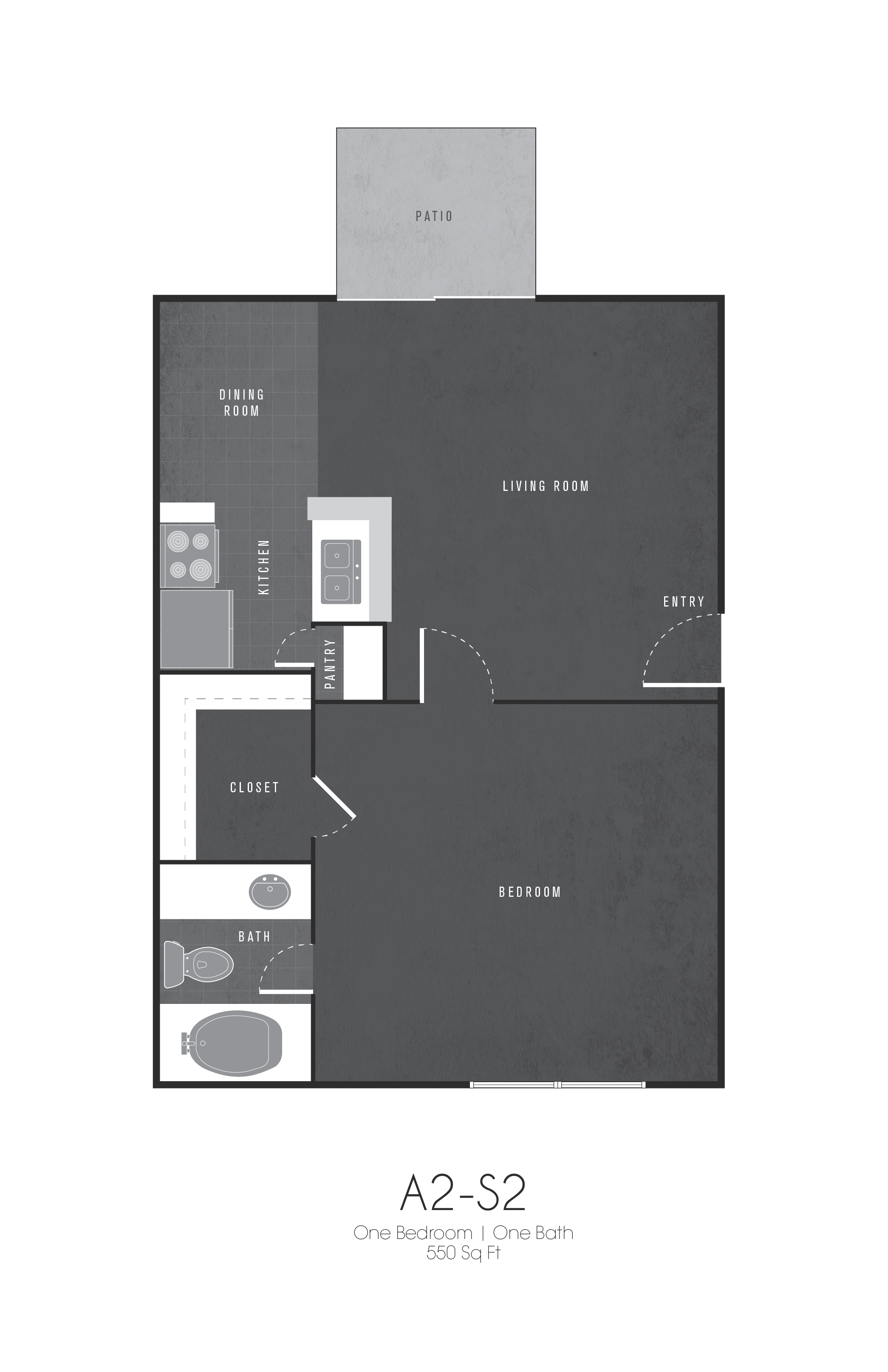 A2 Floor Plan at Soap Factory Apartments, Barvin Management, San Antonio, TX