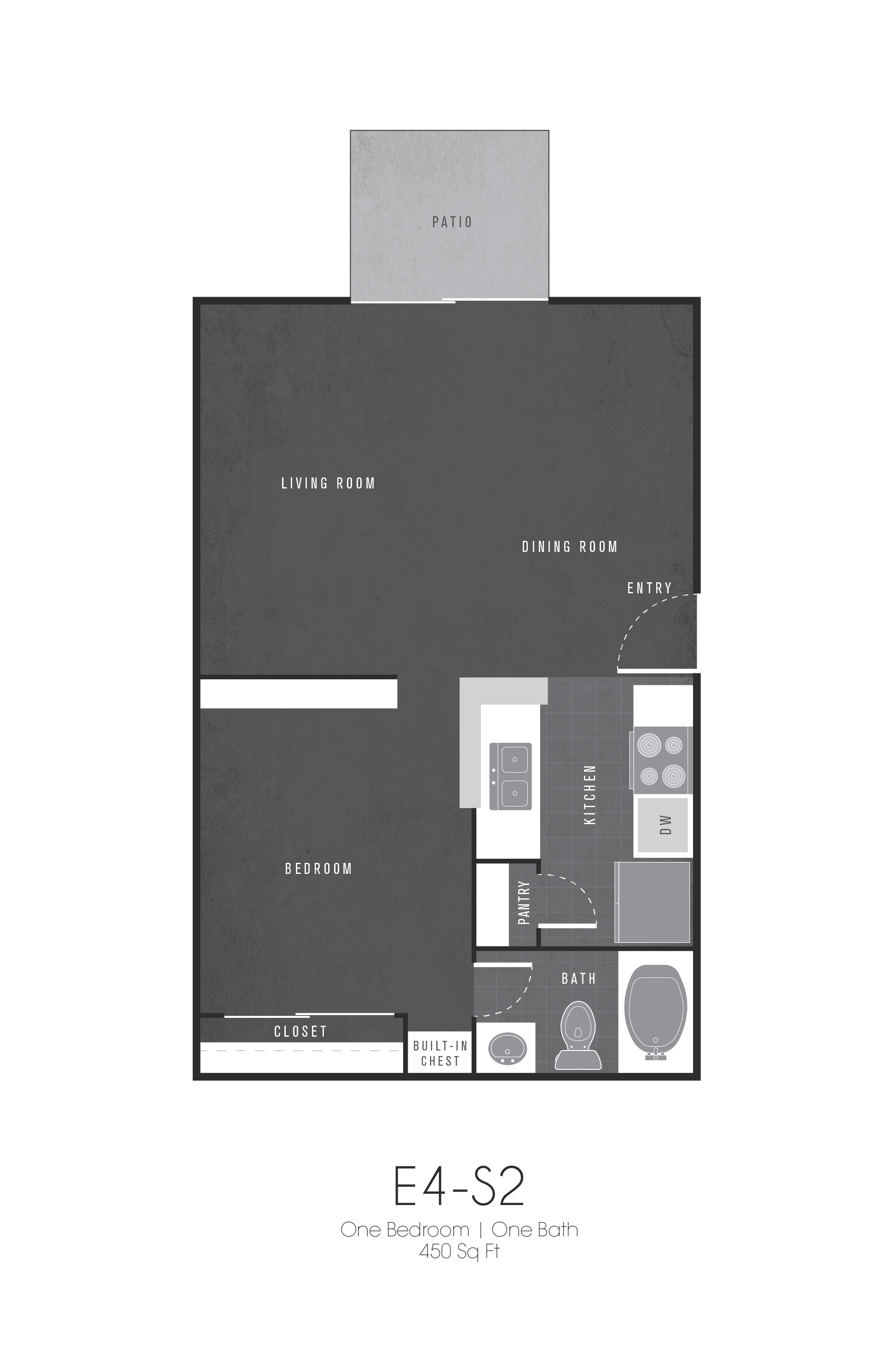 S4 Floor Plan at Soap Factory Apartments, Barvin Management, San Antonio, TX