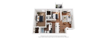 B1 812 Sq.Ft. Floor Plan at The Daphne Apartments, The Barvin Group, Houston, TX, 77054