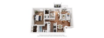 A2 Floor Plan at The Daphne Apartments, The Barvin Group, Houston, 77054