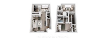 Two images of a floor plan of a house.