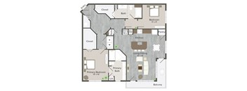 B5 Woodland 1452 Sq. ft Floor Plan at Revl Heights, The Barvin Group, Houston, 77009