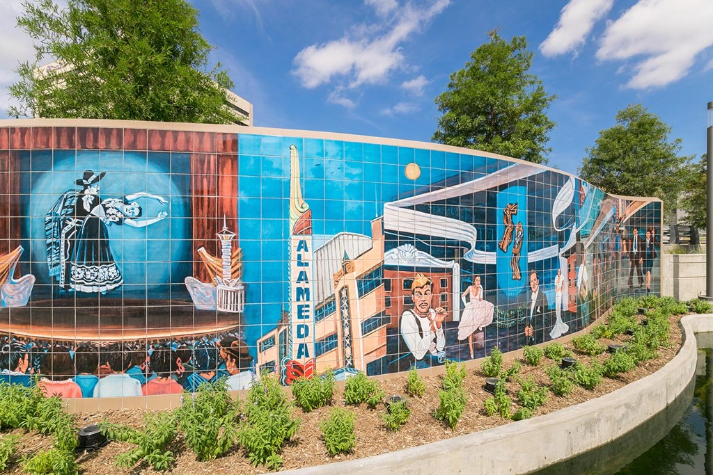 a large mural on the side of a building