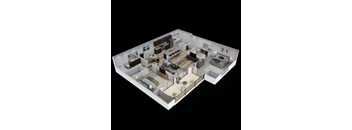a 3d floor plan of an apartment