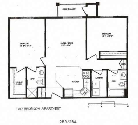 a floor plan of a two bedroom apartment