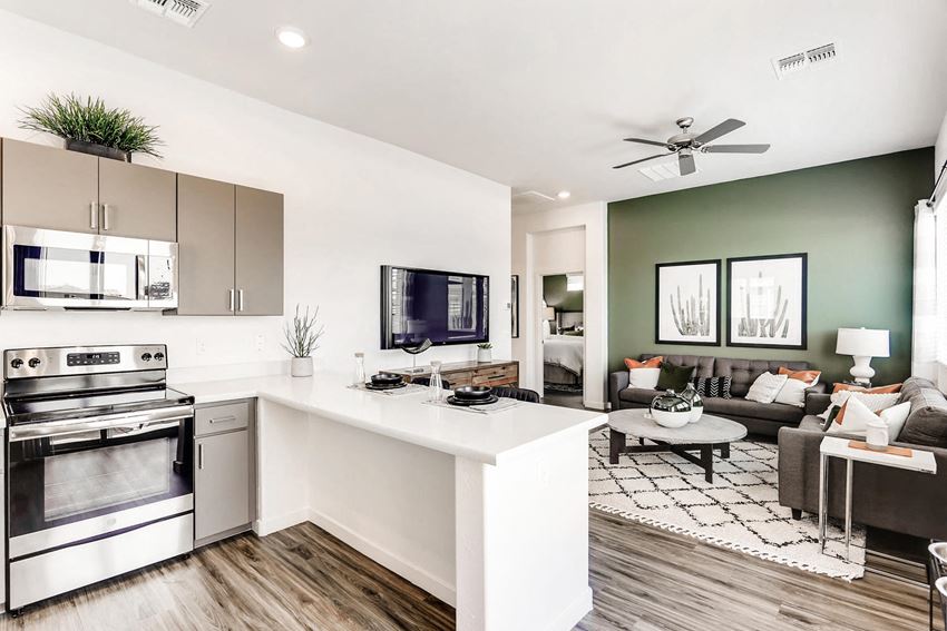 Living Room With Kitchen View Living Room With Kitchen Viewat Avilla Camelback Ranch, Phoenix, AZ - Photo Gallery