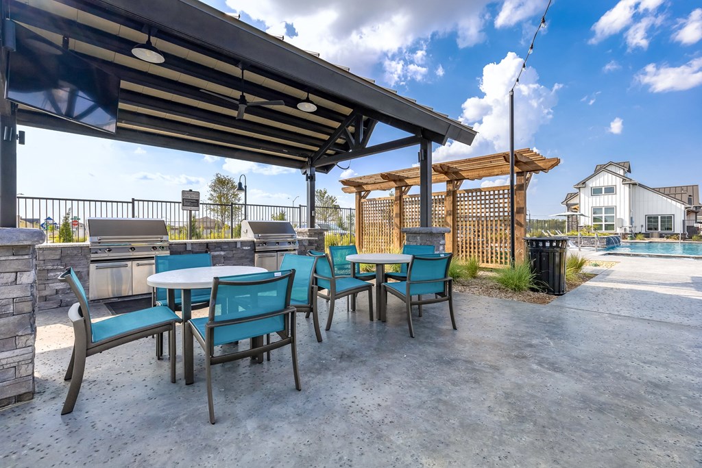 Outdoor Grill With Intimate Seating Area at Avilla Reserve, Justin