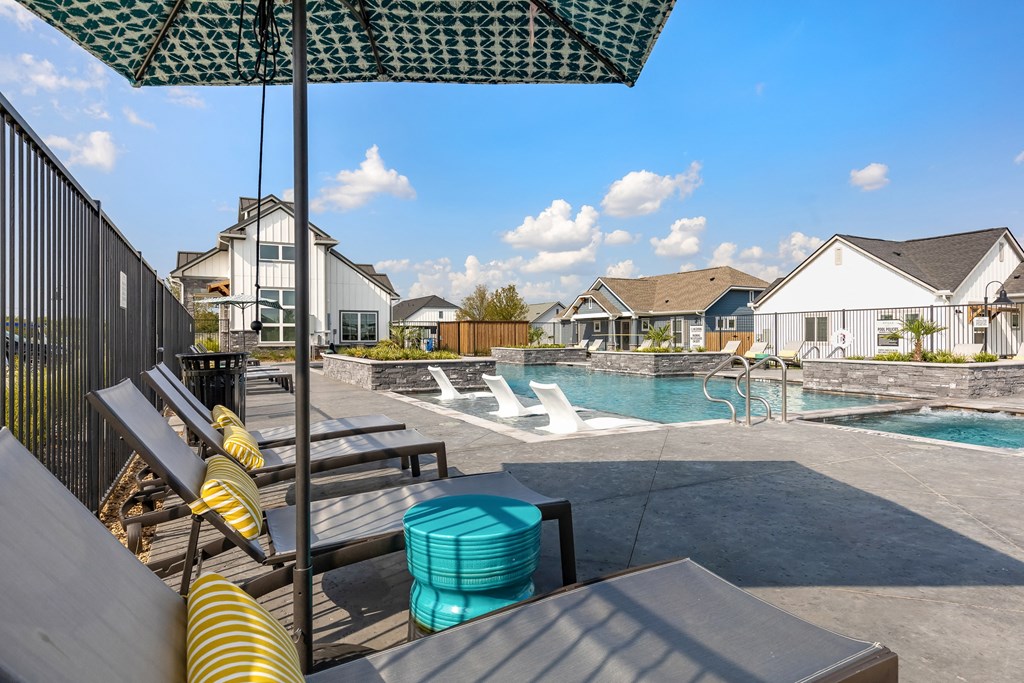 Poolside Relaxing Area at Avilla Reserve, Justin, TX