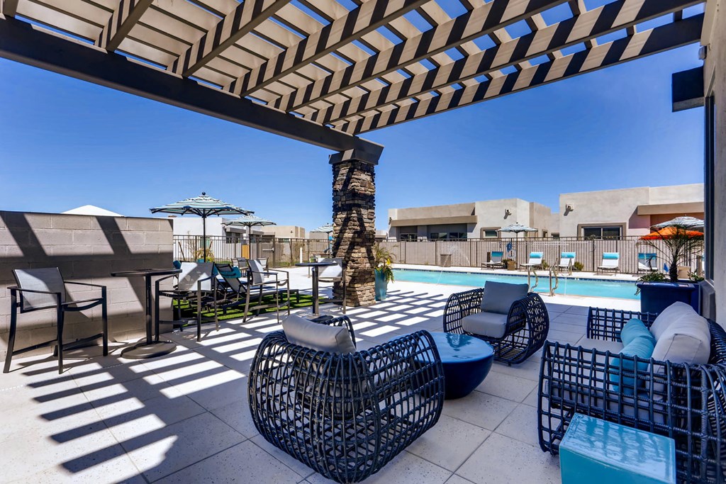 Poolside Lounge Area at Avilla Centerra Crossings, Goodyear