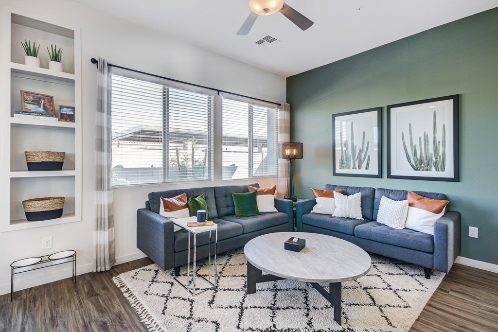 Living Room With Expansive Window at Avilla Gateway, Phoenix, Arizona