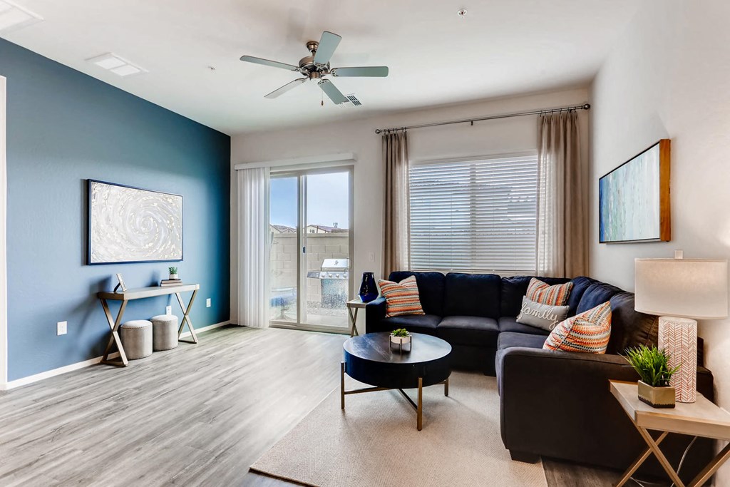 Spacious Living Room With Private Balcony at Avilla Lehi Crossing, Mesa, AZ, 85213