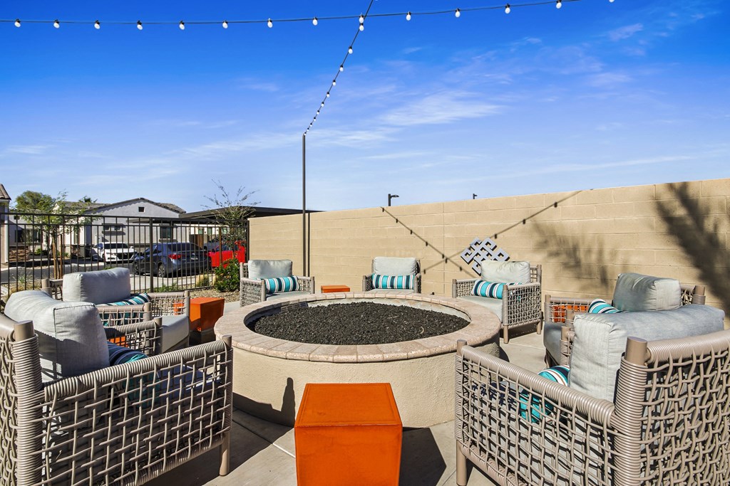 Outdoor Fireplace Lounge at Avilla Gateway, Phoenix