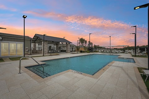 Sparkling pool and spa amenities at Avilla Holloway, McDonough, GA 30253