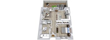 1 bed 1 bath floor plan at Avilla Mystic, Peoria, 85383