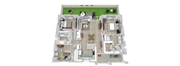 3 bed 2 bath floor plan at Avilla Silver Palm, Land O Lakes, FL