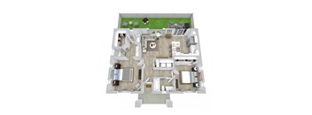 2 bed 2 bath floor plan at Avilla Friendship Trails, Hoschton, GA 30548