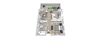 1 bed 1 bath floor plan at Avilla Bella Camino, San Tan Valley, AZ 85143