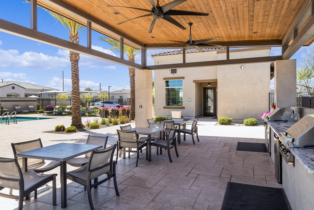 Outdoor Lounge + Grill Area at Avilla Magnolia, Phoenix, AZ 85043